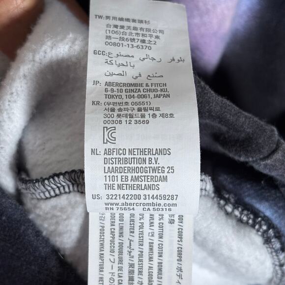 Hollister Must-Have Tie Dye Hoodie Black Purple Blue Size L - Picture 6 of 6